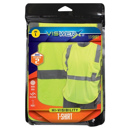 VISWERX Hi-Vis SS T-Shirt w-Pocket - ANSI CL2 LG 127-22003